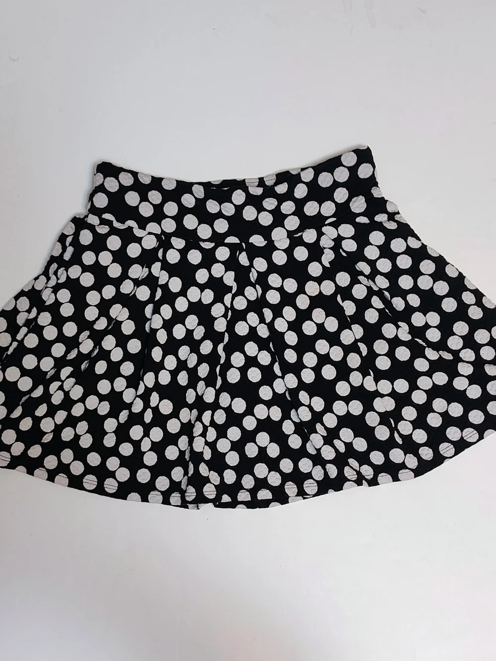 Justice Black and White Polka Dot Skater Skirt